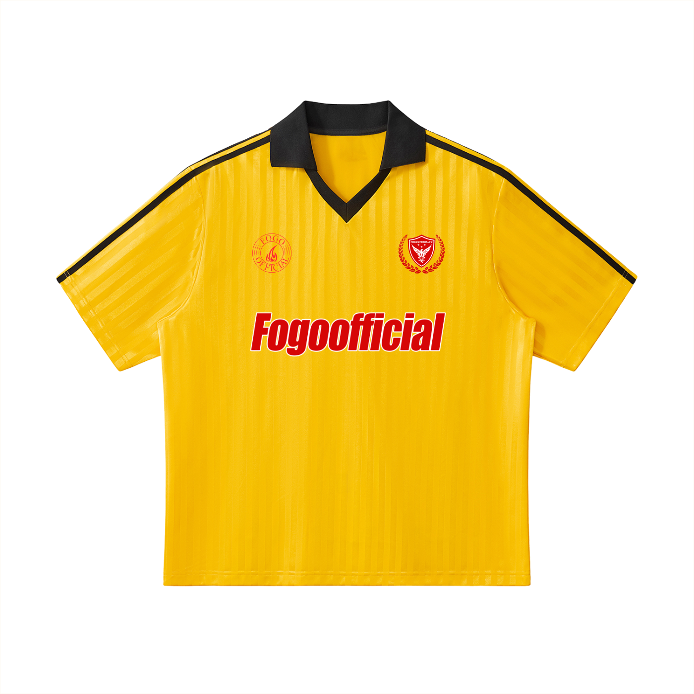 Contrast Collar Striped Soccer Jersey